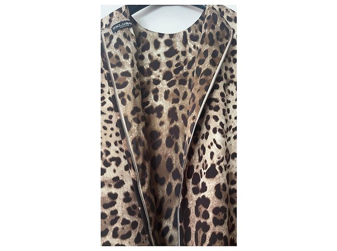 Dolce & Gabbana Vestido con Volantes Estampado de Leopardo Castaño - Ansicht 8