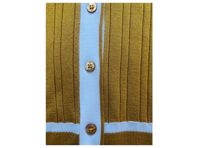 Loro Piana Kaschmir-Seide Cardigan Gelb Weiß - Ansicht 6
