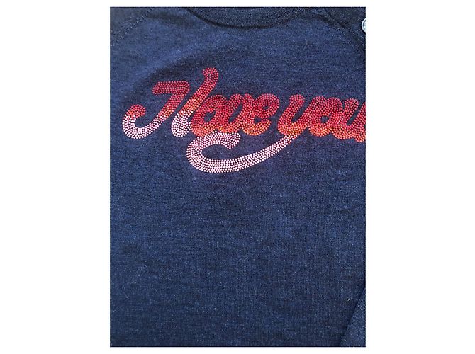 Zadig & Voltaire "Love You" Merinowoll-Pullover Blau - Ansicht 5