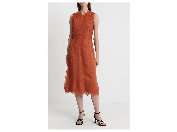 Valentino Vestido shift de encaje albaricoque Pre-Fall 2014 Naranja - vista 2