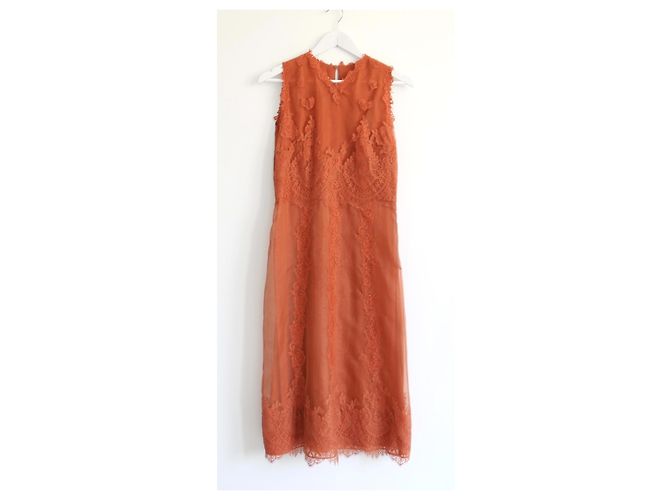 Valentino Vestido shift de encaje albaricoque Pre-Fall 2014 Naranja - vista 3
