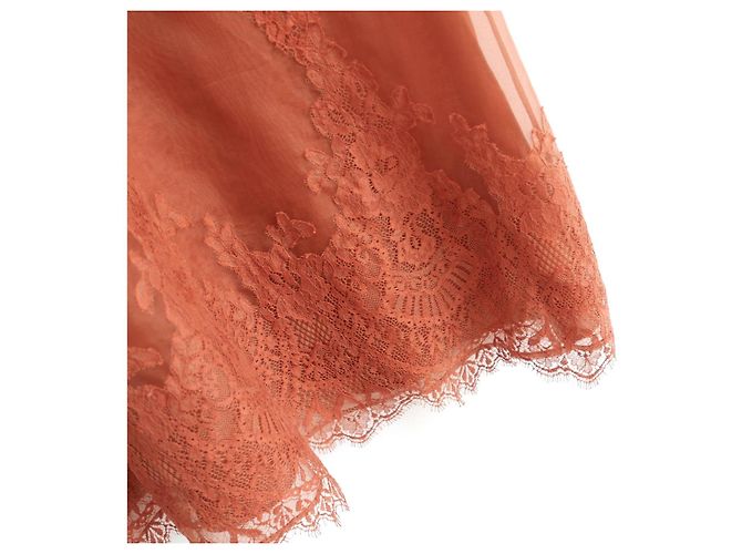 Valentino Vestido shift de encaje albaricoque Pre-Fall 2014 Naranja - vista 4