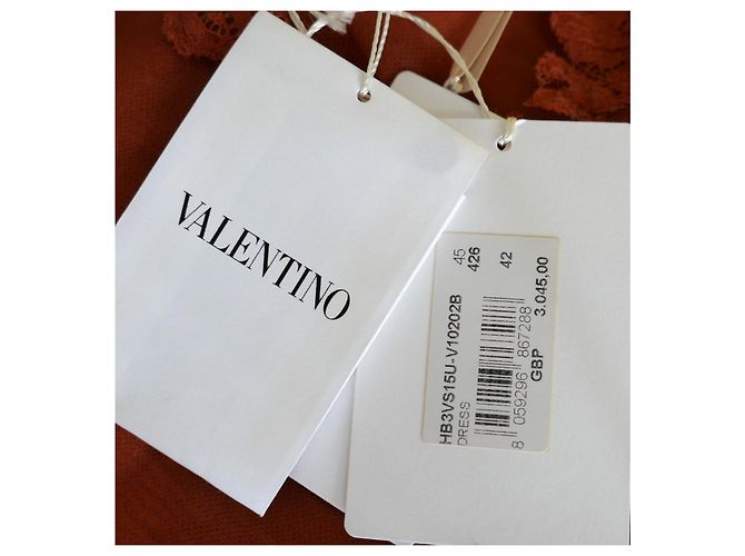 Valentino Vestido shift de encaje albaricoque Pre-Fall 2014 Naranja - vista 9
