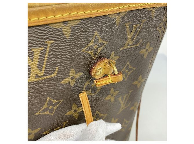 Borsa Tote Louis Vuitton Monogram Neverfull MM Marrone - vista 6