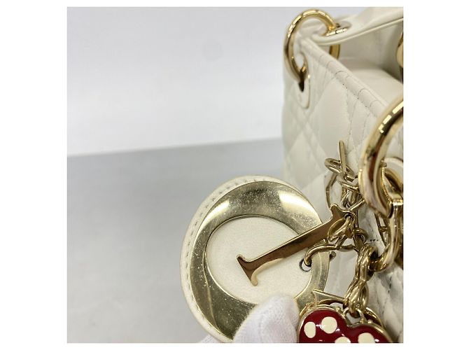 Borsa Christian Dior Cannage Lady Dior Bianco - vista 10