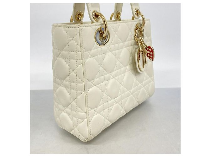 Borsa Christian Dior Cannage Lady Dior Bianco - vista 2