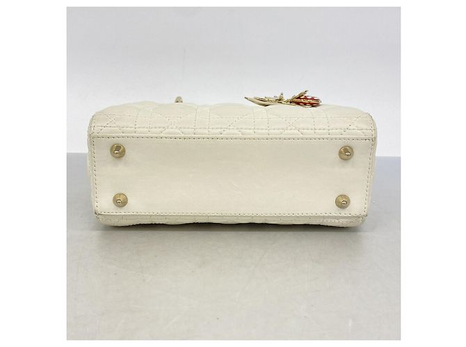 Borsa Christian Dior Cannage Lady Dior Bianco - vista 3