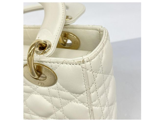 Borsa Christian Dior Cannage Lady Dior Bianco - vista 6