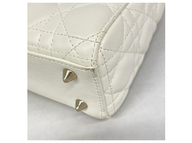 Borsa Christian Dior Cannage Lady Dior Bianco - vista 7