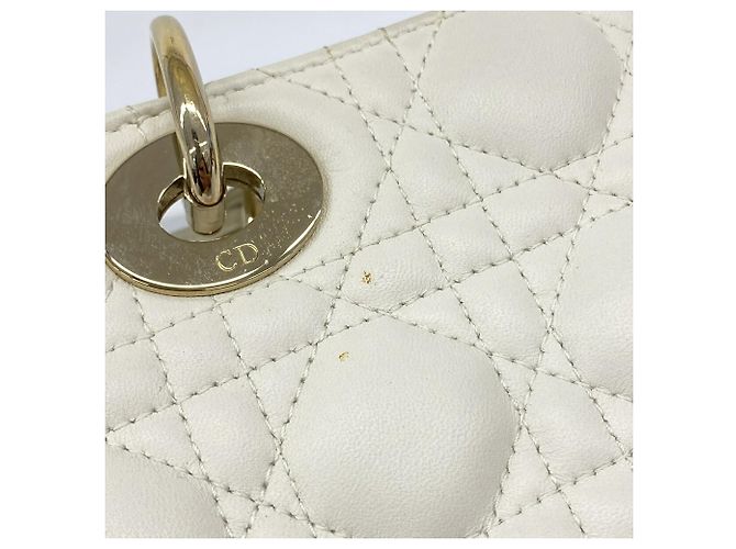 Borsa Christian Dior Cannage Lady Dior Bianco - vista 9