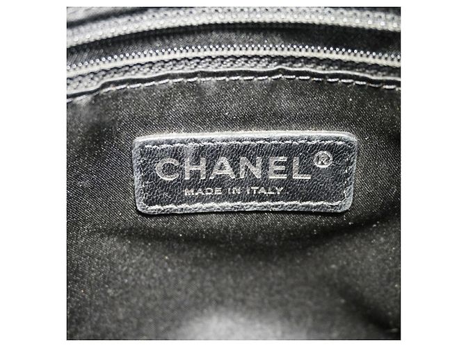 Chanel Paris Biarritz Canvas Tote Bag Schwarz Marineblau - Ansicht 5