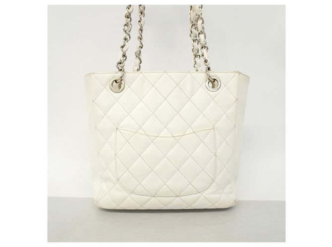 Timeless Borsa Tote Chanel in vitello grana bianca Bianco - vista 12