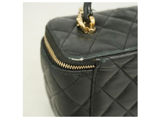 Borsa Vanity Chanel in pelle d'agnello nera Nero - vista 11