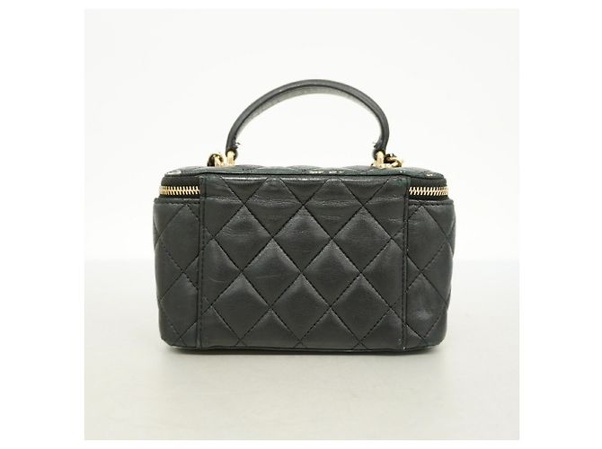 Borsa Vanity Chanel in pelle d'agnello nera Nero - vista 14