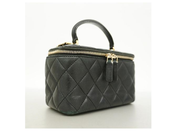 Borsa Vanity Chanel in pelle d'agnello nera Nero - vista 2
