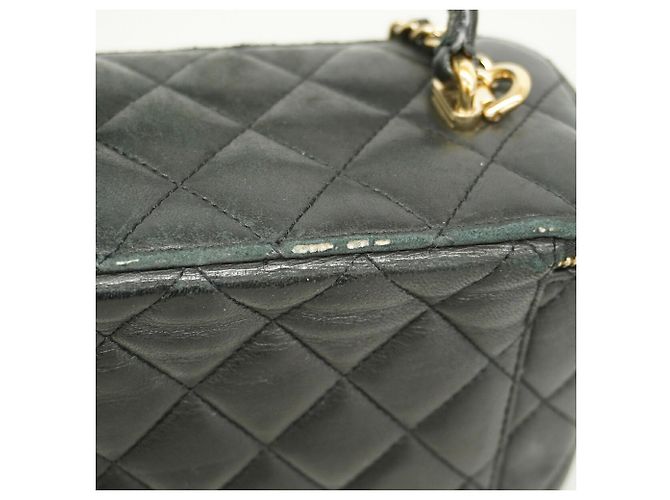 Borsa Vanity Chanel in pelle d'agnello nera Nero - vista 7