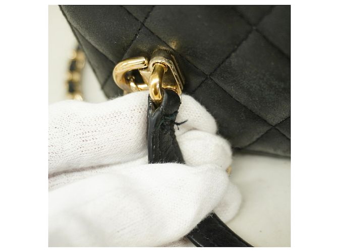 Borsa Vanity Chanel in pelle d'agnello nera Nero - vista 9