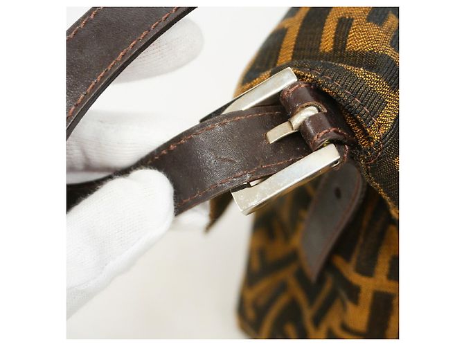 Borsa a secchiello Fendi Zucca Mamma Marrone - vista 7