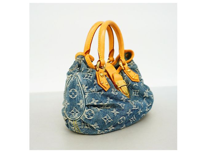Borsa a mano Louis Vuitton Monogram Denim Pleaty Blu - vista 2