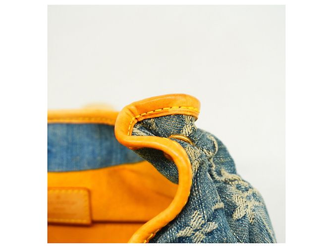 Borsa a mano Louis Vuitton Monogram Denim Pleaty Blu - vista 6