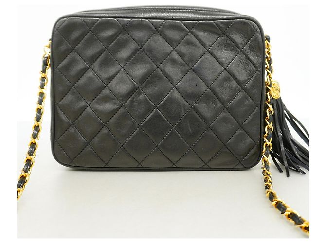 Timeless Borsa a tracolla Chanel Matelassé in pelle di agnello nera Nero - vista 10