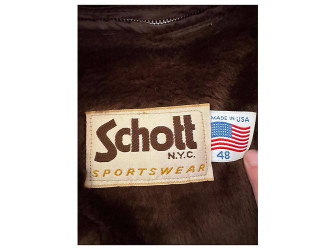 Autre Marque Schott N.Y.C. Sportswear Lederjacke Braun - Ansicht 2
