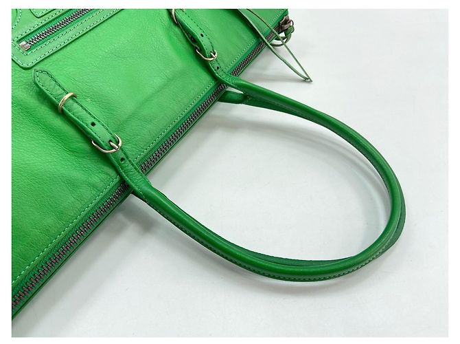 Borsa a tracolla Balenciaga Paper A4 Tote Verde - vista 10