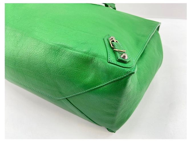 Borsa a tracolla Balenciaga Paper A4 Tote Verde - vista 9