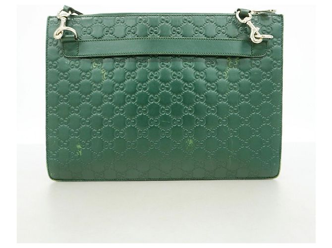 Borsa a tracolla Gucci in pelle verde - vista 12