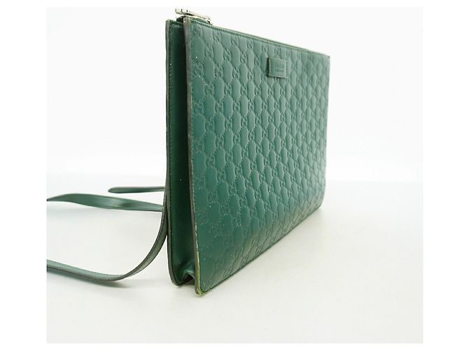 Borsa a tracolla Gucci in pelle verde - vista 2