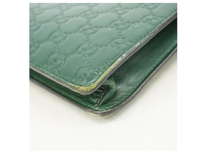 Borsa a tracolla Gucci in pelle verde - vista 6