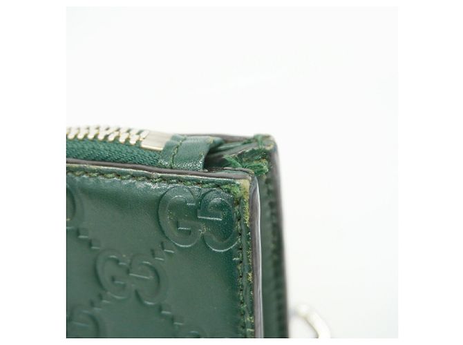 Borsa a tracolla Gucci in pelle verde - vista 7
