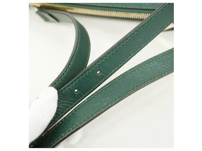 Borsa a tracolla Gucci in pelle verde - vista 8