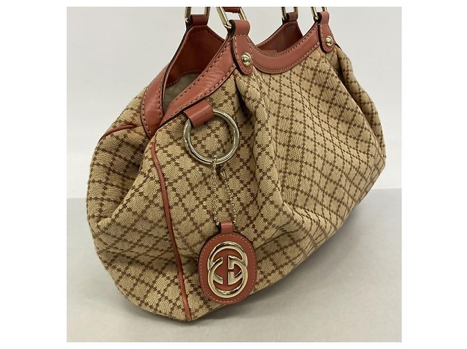 Borsa Tote Gucci Diamante Marrone Rosa - vista 2