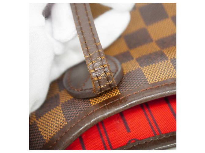 Borsa Tote Louis Vuitton Damier Neverfull MM Marrone - vista 11