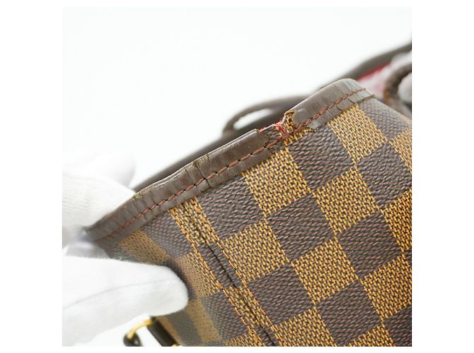 Borsa Tote Louis Vuitton Damier Neverfull MM Marrone - vista 6
