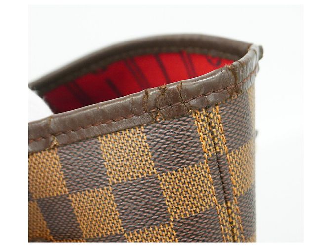 Borsa Tote Louis Vuitton Damier Neverfull MM Marrone - vista 7