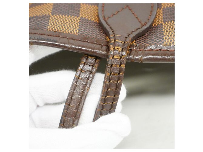 Borsa Tote Louis Vuitton Damier Neverfull MM Marrone - vista 8