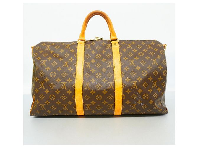 Louis Vuitton Boston Monogram Keepall Bandoulière 50 Marrone - vista 12