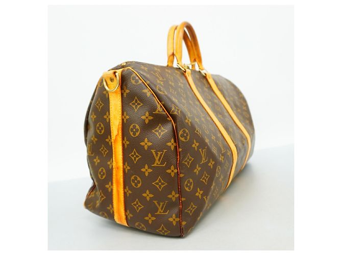 Louis Vuitton Boston Monogram Keepall Bandoulière 50 Marrone - vista 2