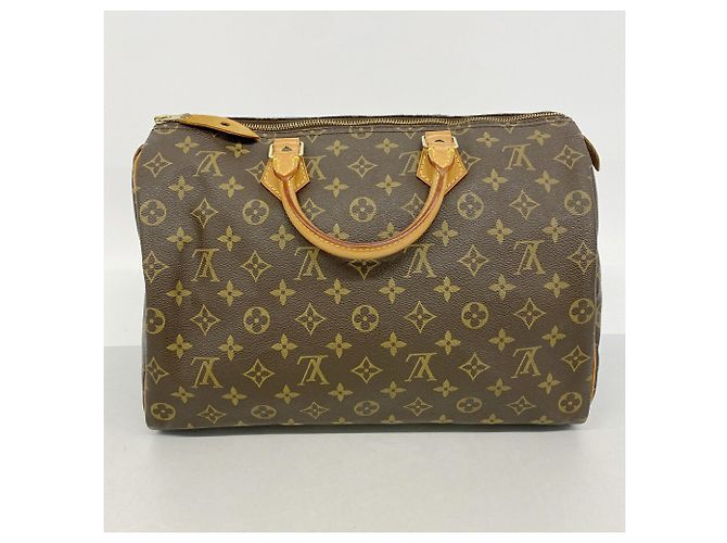 Borsa Louis Vuitton Monogram Speedy 35 Marrone - vista 10