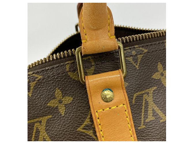 Borsa Louis Vuitton Boston Monogram Keepall 50 Marrone - vista 10