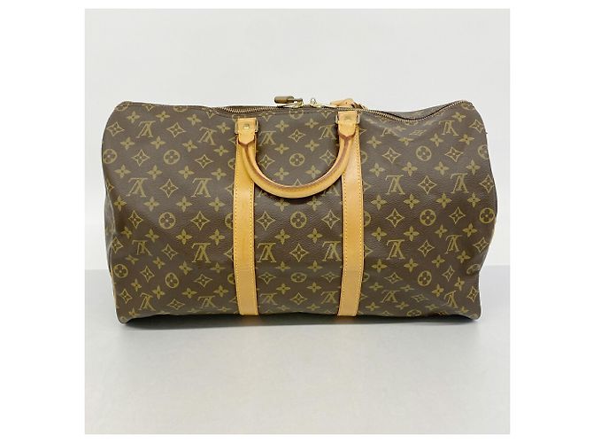 Borsa Louis Vuitton Boston Monogram Keepall 50 Marrone - vista 11