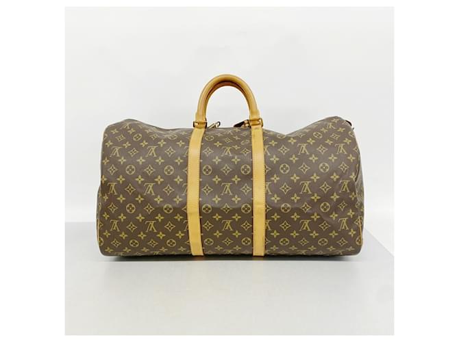 Louis Vuitton Brown Boston Monogram Keepall 55 Marrone - vista 11