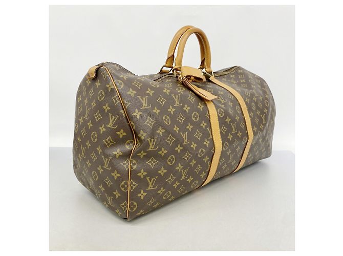 Louis Vuitton Brown Boston Monogram Keepall 55 Marrone - vista 2