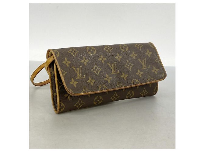 Borsa a tracolla Louis Vuitton Monogram Pochette Twin GM Marrone - vista 2