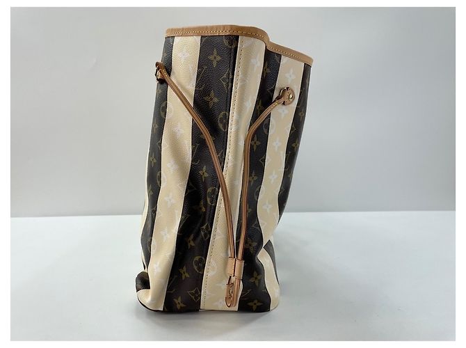 Borsa Tote Louis Vuitton Rayures Neverfull Marrone - vista 6