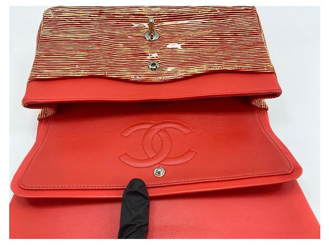 Borsa a tracolla Chanel a righe arancioni Arancione - vista 12