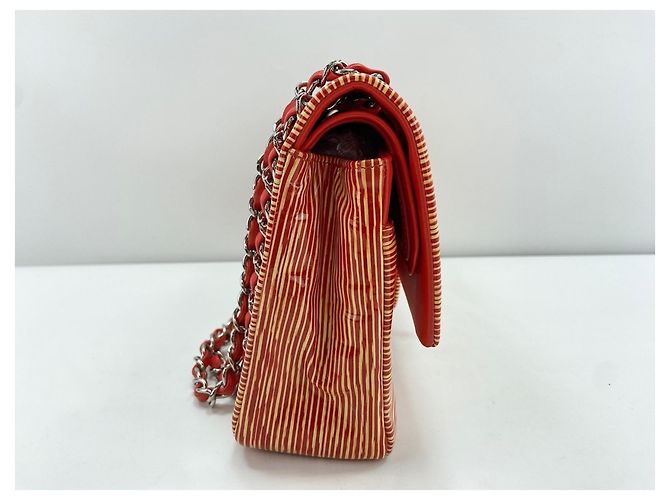 Borsa a tracolla Chanel a righe arancioni Arancione - vista 5