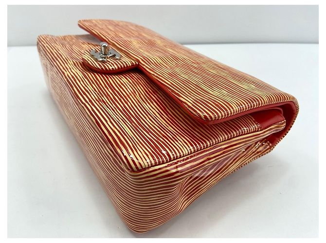 Borsa a tracolla Chanel a righe arancioni Arancione - vista 9